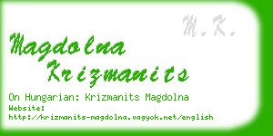 magdolna krizmanits business card